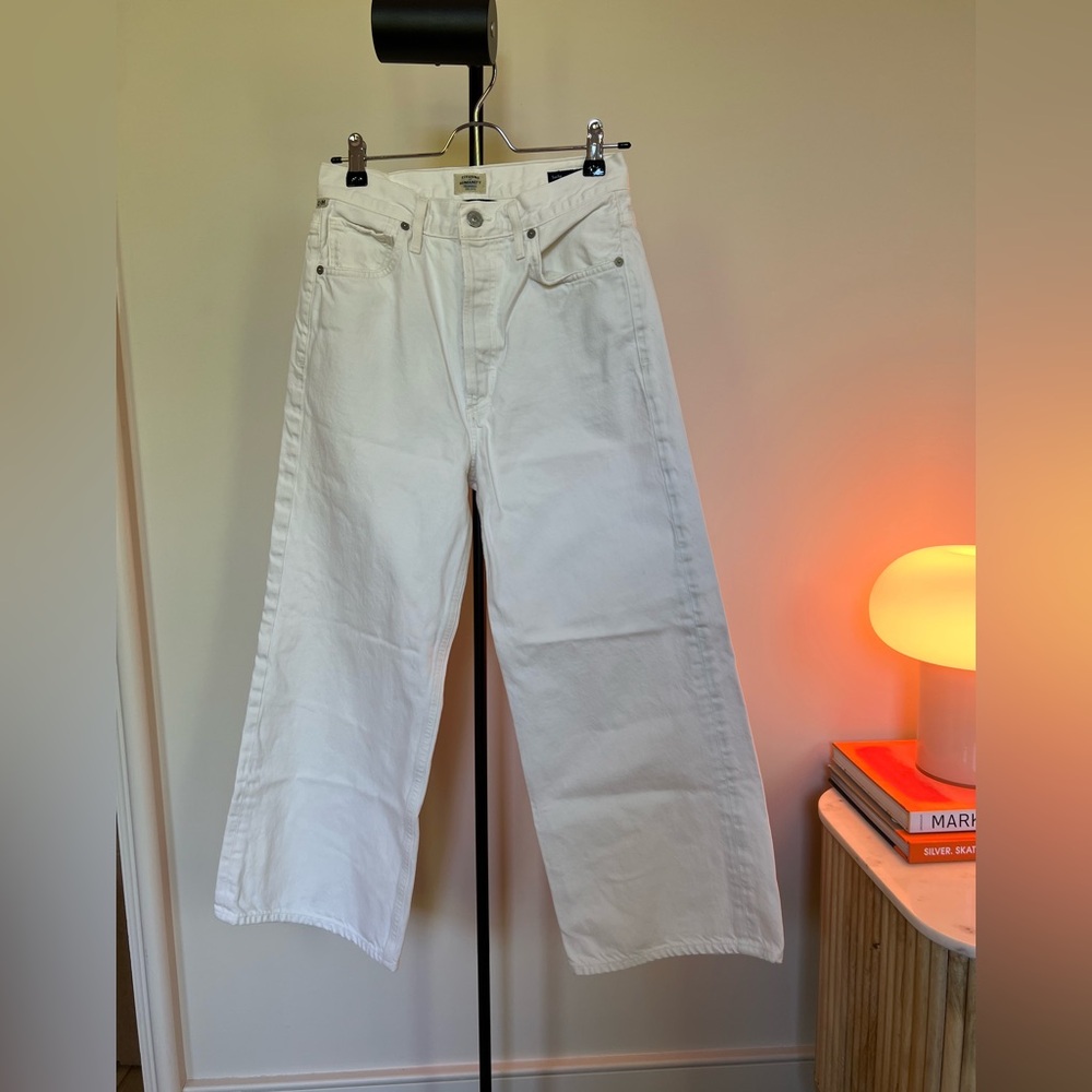 Citizens of Humanity Sacha White Wide-Leg Cropped Jeans